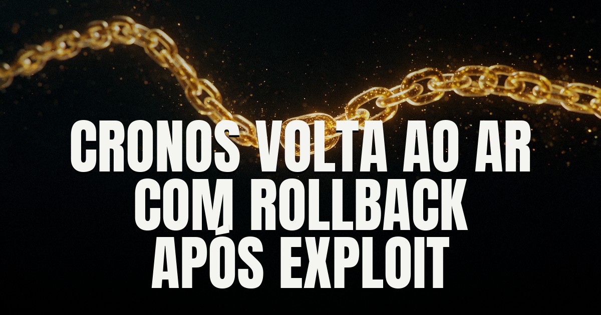 Capa do post: Cronos volta ao ar com rollback: rede reverte transações para antes do exploit de US$ 74 milhões